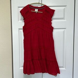 Gently Used SHEIN Knox Rose Red Flutter Sleeve Dress